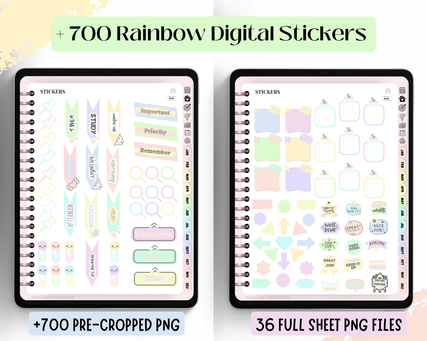 Rainbow Digital Stickers - Marigold Glow