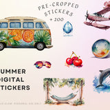 Summer Digital Stickers - Marigold Glow